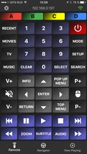 Dune Control virtual remote with navigation and playback buttons